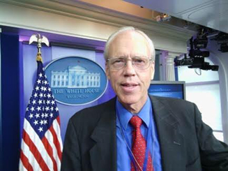 Dr. Harper in the White House James Brady Press Room